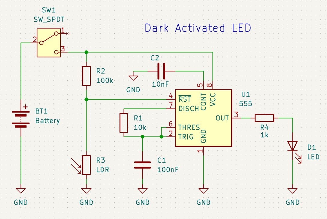 Dark LED Schematic