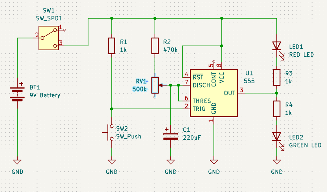 Adjustable timer schematic.